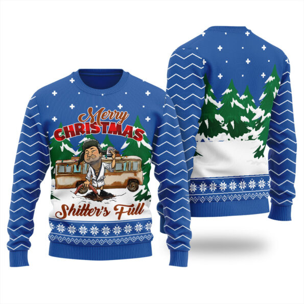 Humorous Shitters Full Ugly Sweater Royal