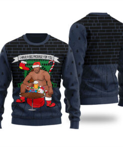 I Have A Big Package For You Barry Wood Christmas Sweater Navy
