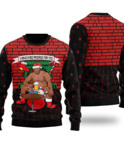 I Have A Big Package For You Barry Wood Ugly Sweater Black