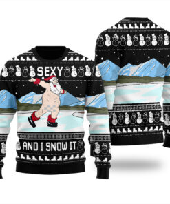 Inappropriate Naughty Christmas Sweater Black