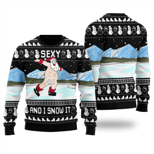 Inappropriate Naughty Christmas Sweater Black