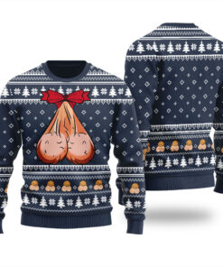 Inappropriate Ugly Christmas Sweater Navy