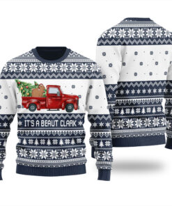 Its A Beaut Capybara Ugly Christmas Sweater Navy