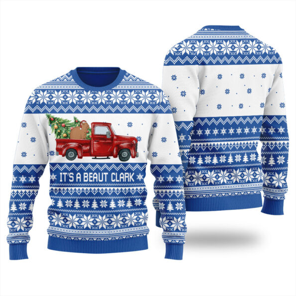 Its A Beaut Capybara Ugly Christmas Sweater Royal