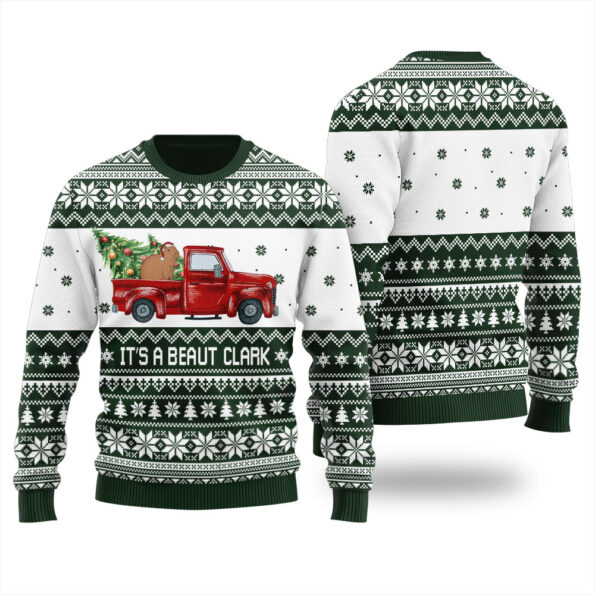 Its A Beaut Capybara Ugly Sweater Forest Green