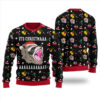 Its Christmas Screaming Raccoon Ugly Sweater Black