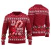 It's Not Going To Lick Itself Funny Ugly Christmas Sweater Cardinal Red