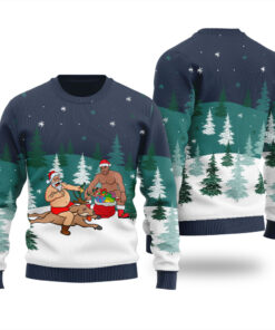 Its The Most Wonderful Time For A Beer Santa Barry Wood Ugly Sweater Navy