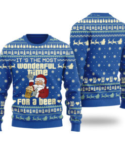 It's The Most Wonderful Time For A Beer Ugly Christmas Sweater Royal