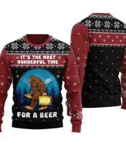 It's The Most Wonderful Time For A Beer Ugly Sweater Black