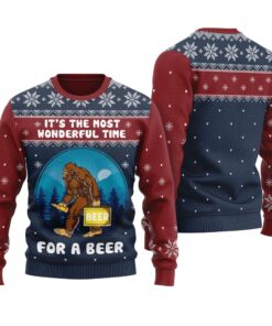 It's The Most Wonderful Time For A Beer Ugly Sweater Navy