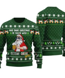 It's The Most Wonderful Time For A Beer Ugly Sweatshirt Forest Green