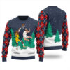 Jesus Dunking Lebron James Ugly Christmas Sweater Navy