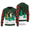 Jesus Dunking Lebron James Ugly Sweater Forest Green