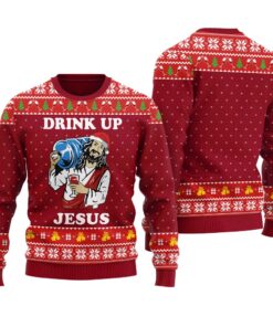 Jesus Party Savior Ugly Sweater Cardinal Red
