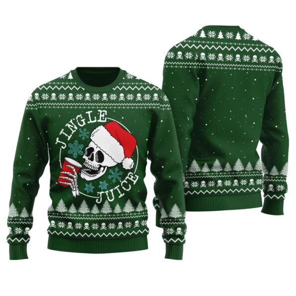 Jingle Juice Beverage Ugly Sweater Forest Green