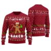 Let's Get Baked Funny Cookie Ugly Christmas Sweater Cardinal Red