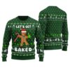 Let's Get Baked Funny Cookie Ugly Christmas Sweater Forest Green