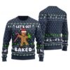 Let's Get Baked Funny Cookie Ugly Christmas Sweater Navy