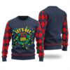 Let's Get Lit Funny Ugly Christmas Sweater Navy