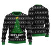 Let's Get Lit Ugly Christmas Sweater Black