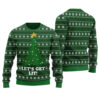 Let's Get Lit Ugly Christmas Sweater Forest Green