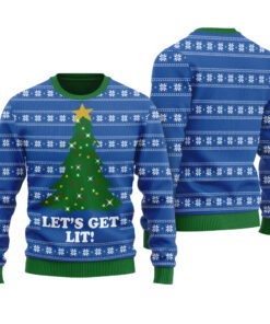 Let's Get Lit Ugly Christmas Sweater Royal