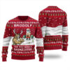 Lifting Santa Reindeer Swoleman Ugly Sweater Cardinal Red