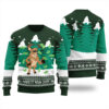 Make It Rain Deer Funny Ugly Christmas Sweater Forest Green
