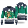 Make It Rain Deer Ugly Christmas Sweater Navy