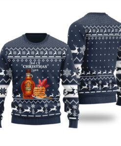 Maple Syrup Full Of Christmas Spirit Ugly Christmas Sweater Navy