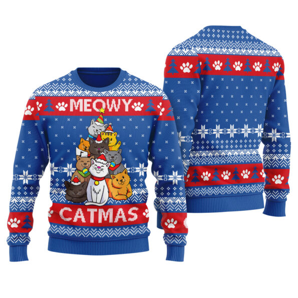 Meowy Christmas Cat Christmas Sweater Royal