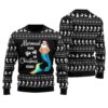 Mermaid Kisses Christmas Wishes Ugly Christmas Sweater Black