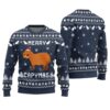 Merry Capymas Ugly Christmas Sweater Navy