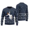 Merry Christmas Jesus Wrecking Ball Ugly Christmas Sweater Navy