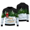 Merry Christmas Naughty Santa Ugly Sweater Black