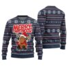 Merry Christmoose Ugly Christmas Sweater Navy