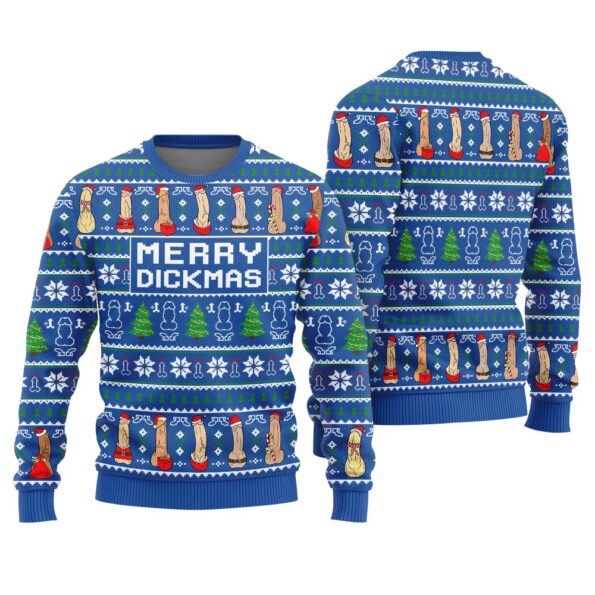 Merry Dickmas Ugly Sweater Royal