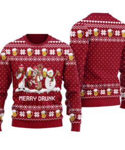 Merry Dunk Ugly Christmas Sweater Cardinal Red