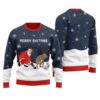 Merry Shitmas Naughty Ugly Christmas Sweater Navy