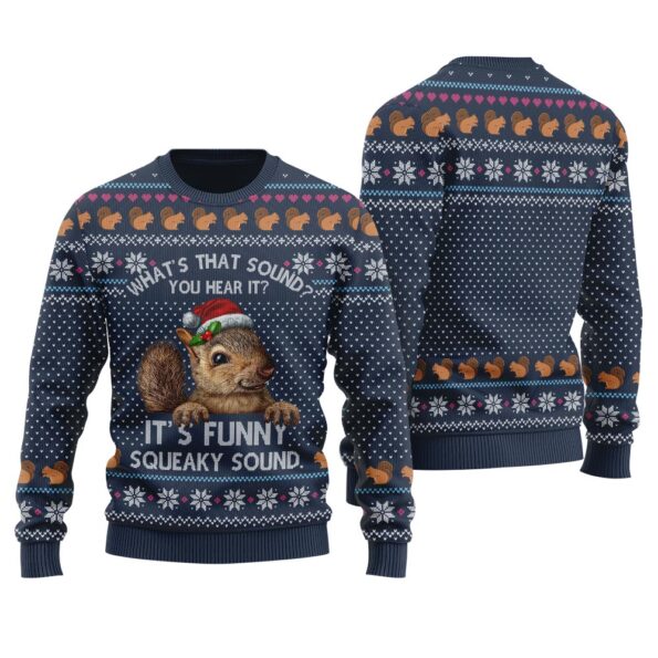 Merry Squirrel Ugly Sweater Navy