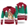 Merry Squirrelmas Ugly Christmas Sweater Cardinal Red