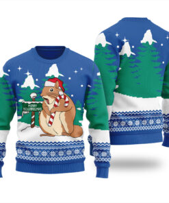 Merry Squirrelmas Ugly Christmas Sweater Royal