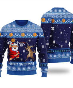 Merry Swishmas Funny Ugly Christmas Sweater Royal