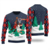 Michael Jordan Dunking Jesus Christmas Sweater Navy