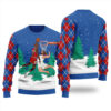Michael Jordan Dunking Jesus Ugly Christmas Sweater Royal