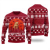 Monster Capybara Ugly Christmas Sweater Cardinal Red