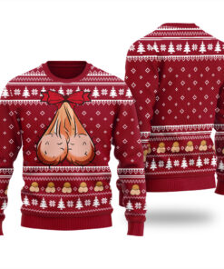 Naughty Christmas Sweater Cardinal Red