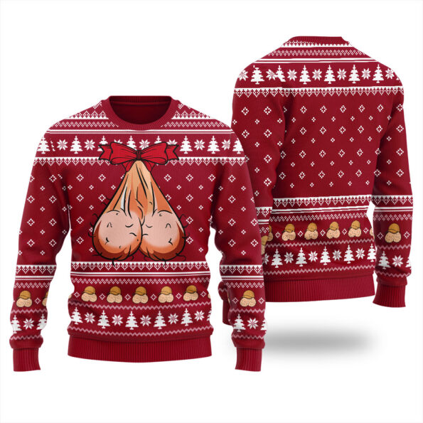 Naughty Christmas Sweater Cardinal Red