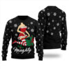 Naughty Santa Girl Christmas Sweater Black